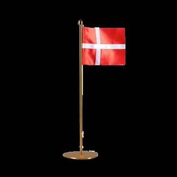 Piet Hein -  Messing Lille Bordflag med Dannebrog (35 cm)